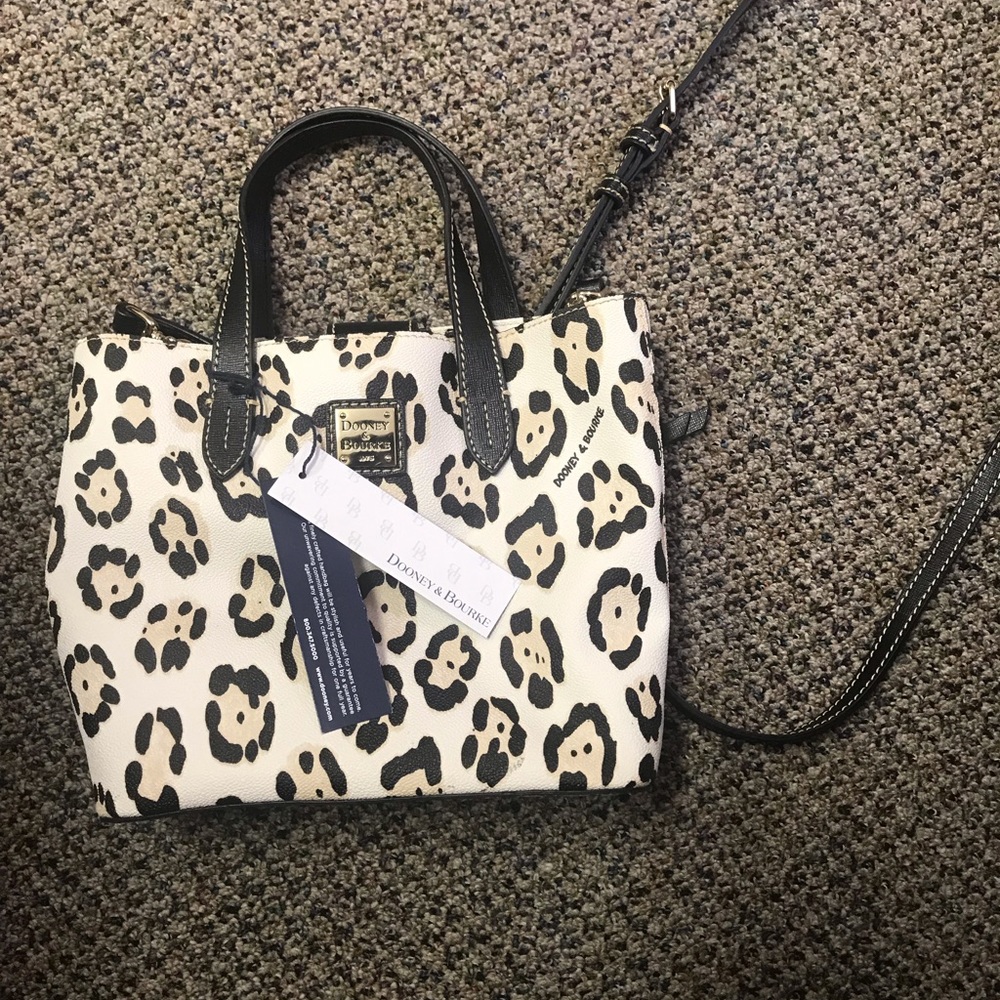 Dooney & Bourke Mini Waverly Leopard print purse.